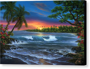 Hawaiian Sunset In Kona - Canvas Print