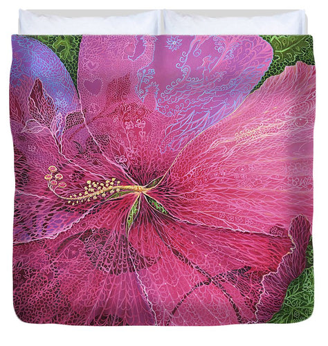 Pink Hibiscus Dream - Duvet Cover