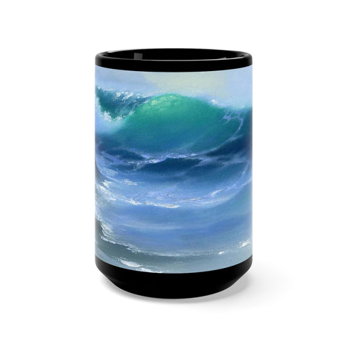 Light Wave, By Robert Thomas, Black Mug 15oz