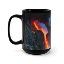 Load image into Gallery viewer, Volcano Sea cave, Robert Thomas Hawaiian Art, Black Mug 15oz