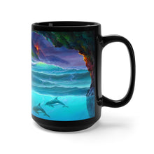 Load image into Gallery viewer, Over and Under Lava, By Robert Thomas, Black Mug 15oz