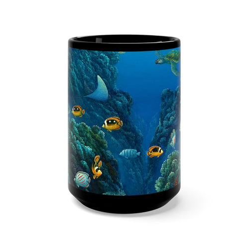 Over and Under, By Robert Thomas, Black Mug 15oz