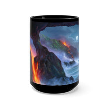 Load image into Gallery viewer, Volcano Sea cave, Robert Thomas Hawaiian Art, Black Mug 15oz