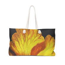 Load image into Gallery viewer, Yellow and Red Hibiscus Weekender Bag By Robert Thomas