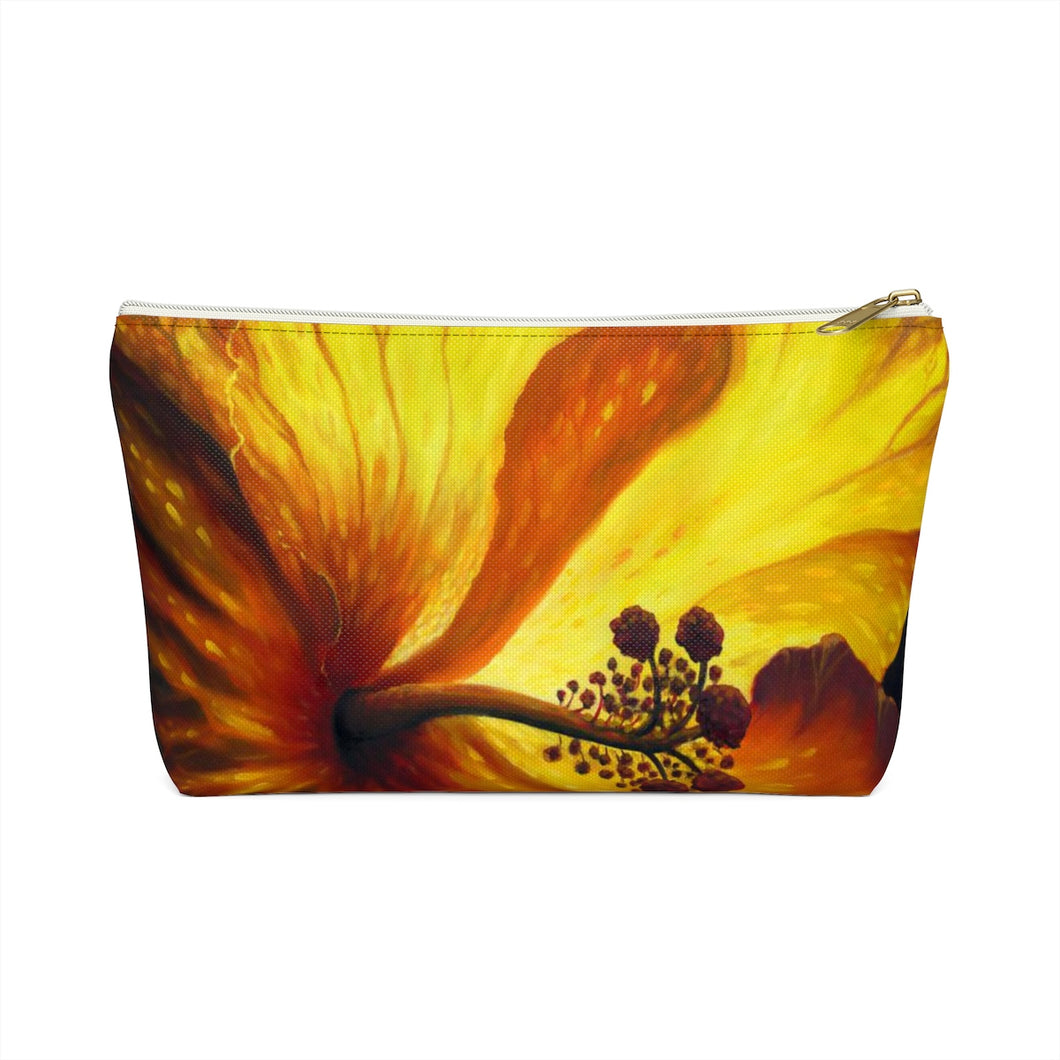 Yellow Hibiscus By Robert Thomas Accessory Pouch w T-bottom