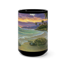 Load image into Gallery viewer, Two Honu Beach, Hawaiian Green Sea Turtle,By Robert Thomas, Black Mug 15oz