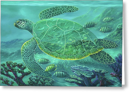 Glass Turtle - Greeting Card
