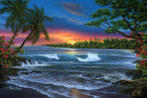 Hawaiian Sunset In Kona - Art Print