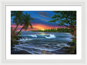 Hawaiian Sunset In Kona - Framed Print