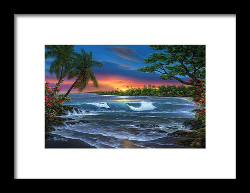 Hawaiian Sunset In Kona - Framed Print