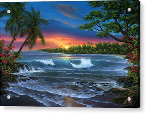 Hawaiian Sunset In Kona - Acrylic Print
