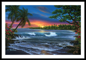 Hawaiian Sunset In Kona - Framed Print