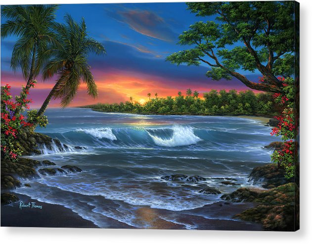 Hawaiian Sunset In Kona - Acrylic Print