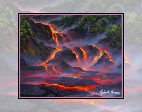 Aloha Lava Flow, Kilauea Volcano, Hawaii Art By Robert Thomas 8x10 and 11x14 Print on Canvas