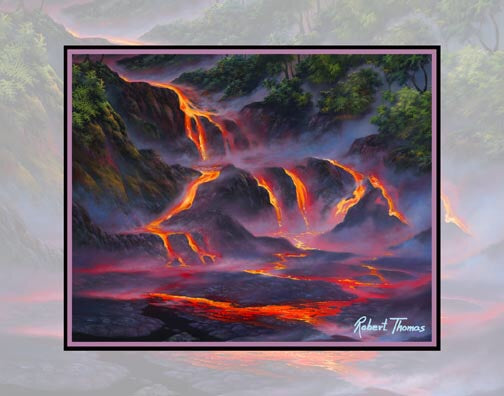 Aloha Lava Flow, Kilauea Volcano, Hawaii Art By Robert Thomas 8x10 and 11x14 Print on Canvas