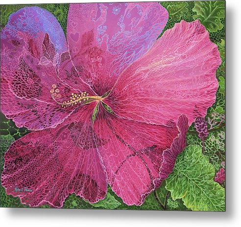 Pink Hibiscus Dream - Metal Print