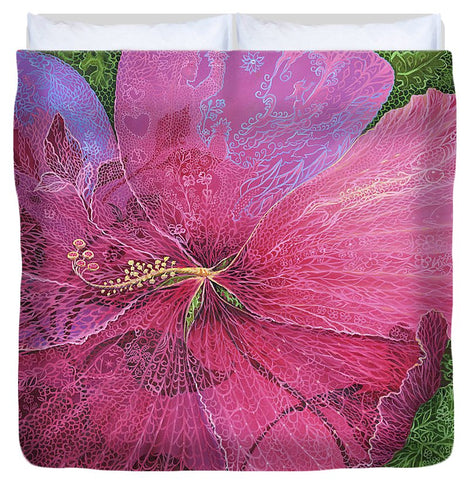 Pink Hibiscus Dream - Duvet Cover